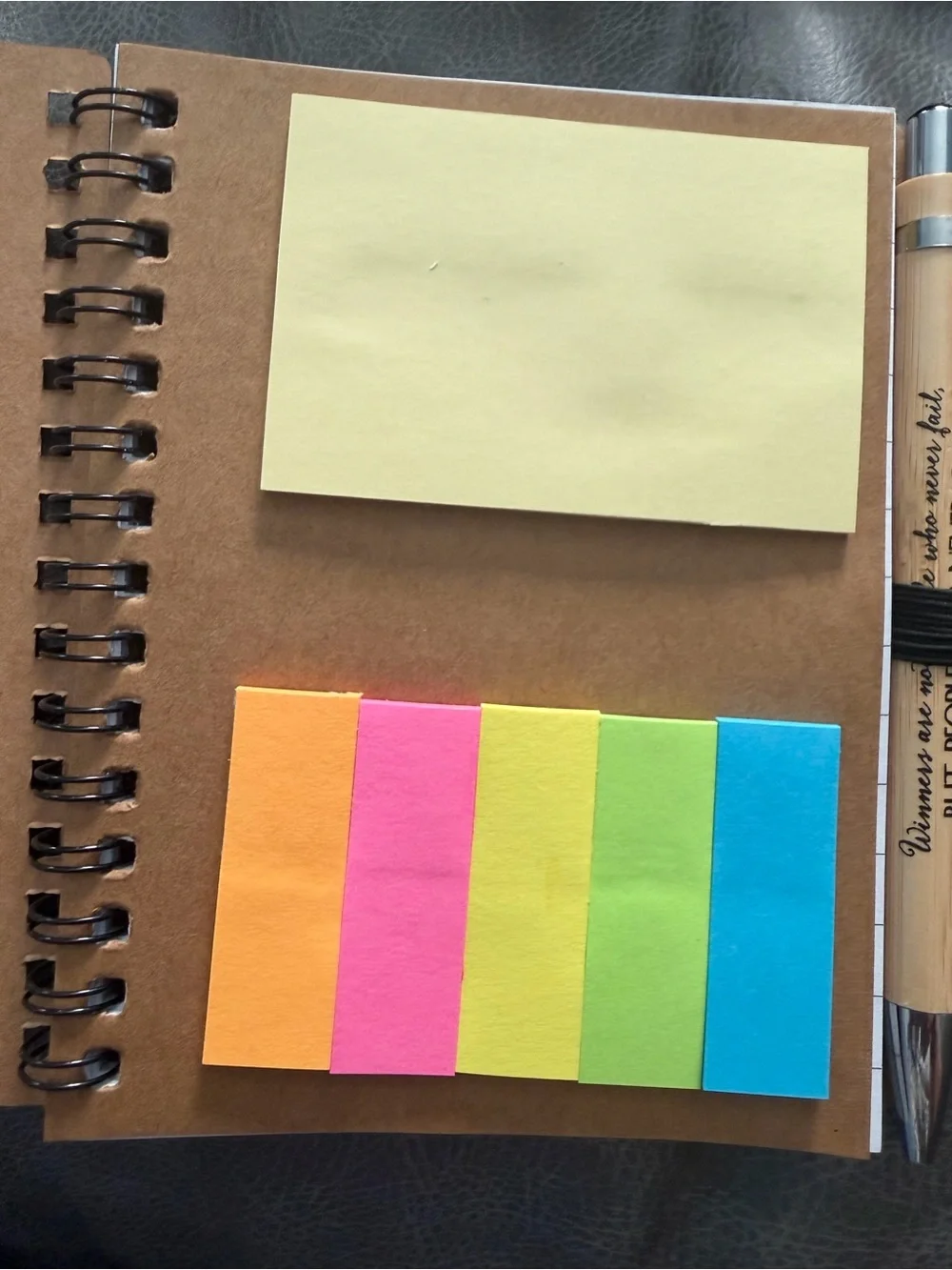 Inspirational Notebook & Matching Pen, includes sticky notes - pick one